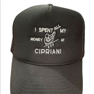I Spent All My Money At Cipriani Black Trucker Hat